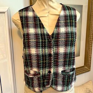 Early 80’s Vintage Plaid Vest! Size Small